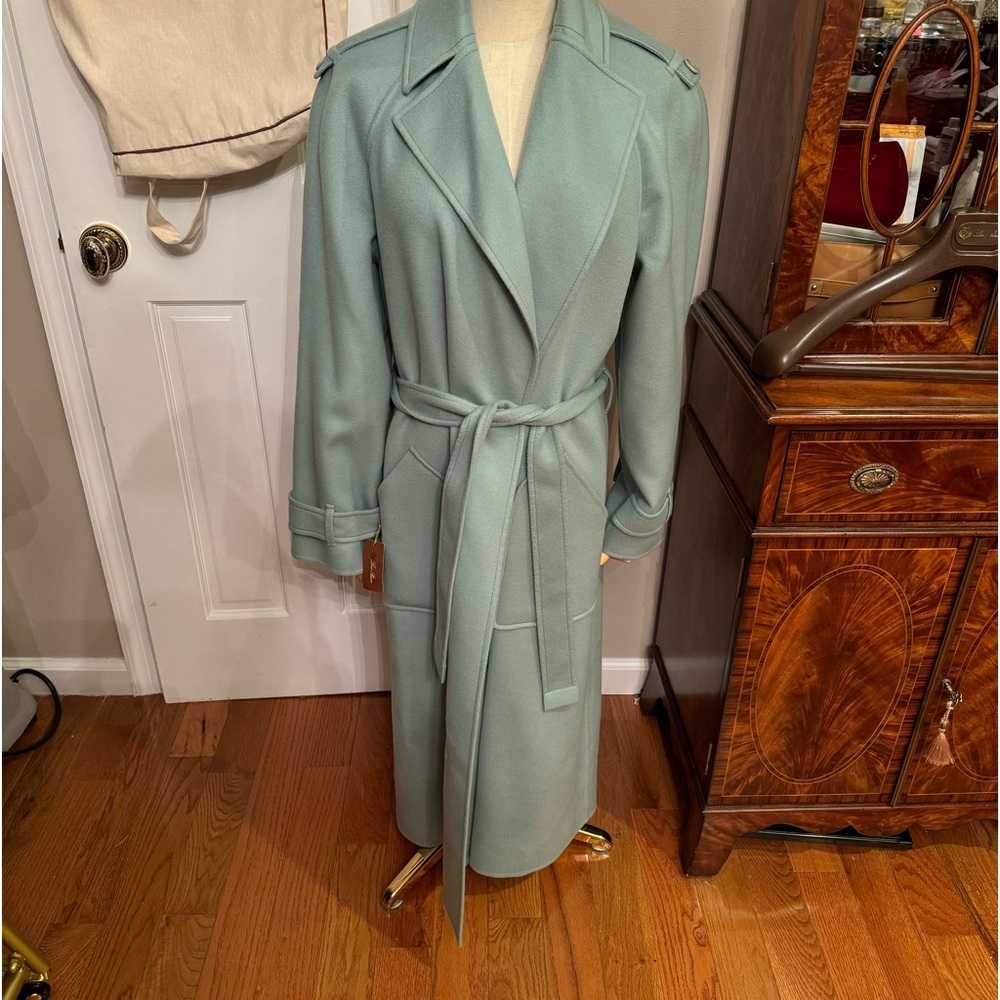 LORO PIANA KAELAN CASH DOUBLE MINT CASHMERE OVERCOAT SIZE 42